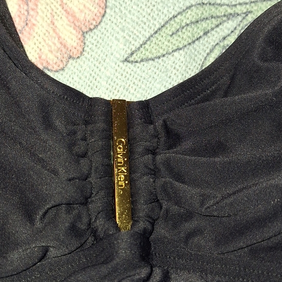 Calvin Klein One piece women's bathing suit high cut leg size 10 black NWT - Picture 5 of 7